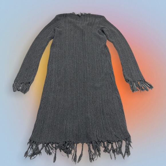 KNIT AVENUE Women’s Medium Gray Long Sweater - Picture 4 of 5